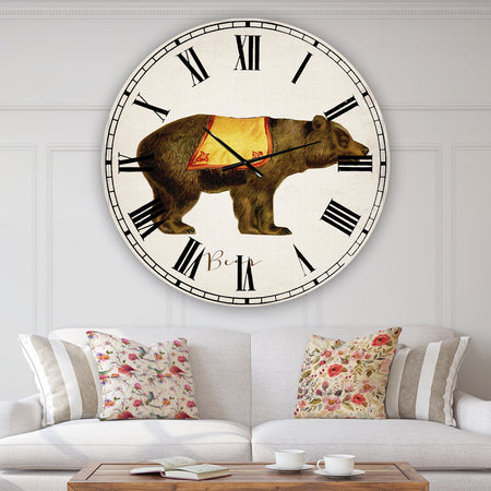 Circus Animals Bear - Oversized Cottage Wall Clock