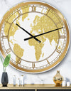 Golden Map Of The Earth - Large Fashion Wall Clock