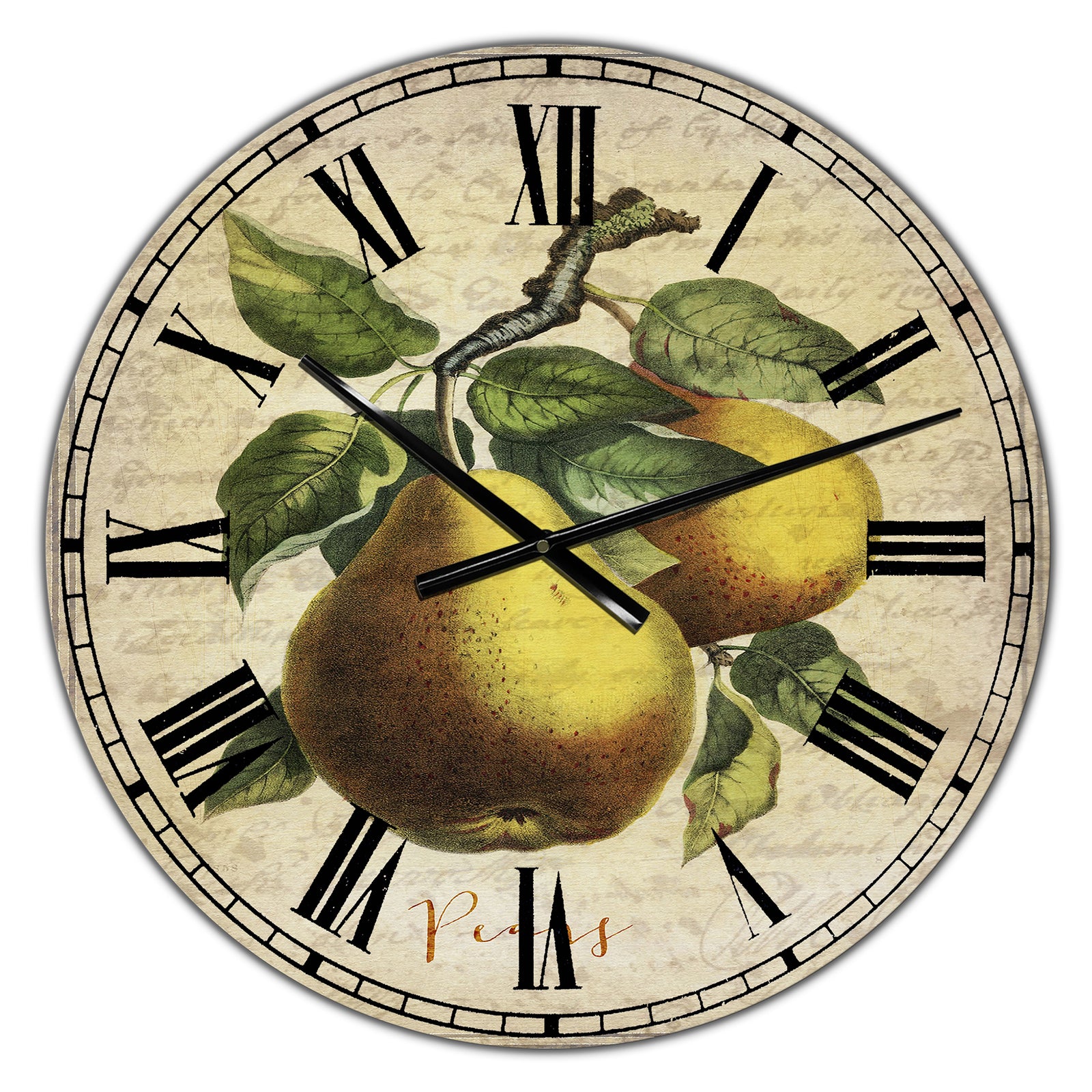 Pear Old Style Sketch II - Large Cottage Wall Clock