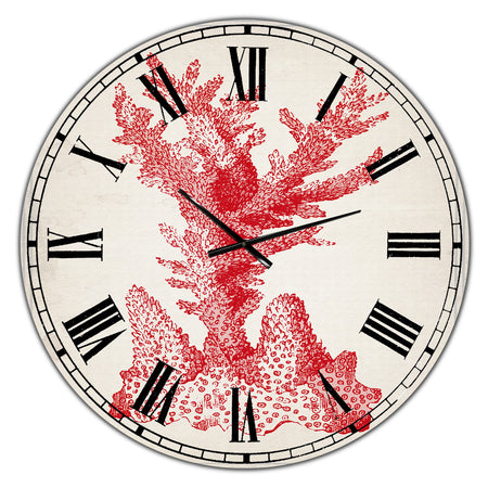 Red Coral 1 - Oversized Nautical & Coastal Wall Clock