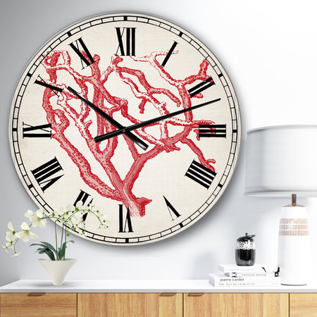 Red Coral 2 - Large Nautical & Coastal Wall Clock