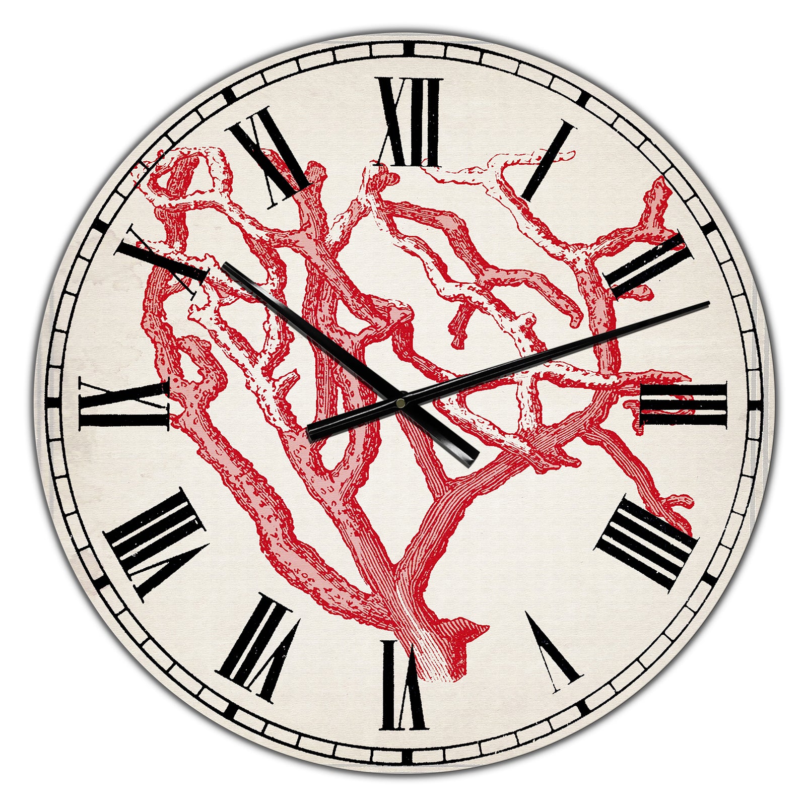 Red Coral 2 - Large Nautical & Coastal Wall Clock
