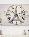 Take Me To Paris - Large Traditional Wall Clock - 3 Panels