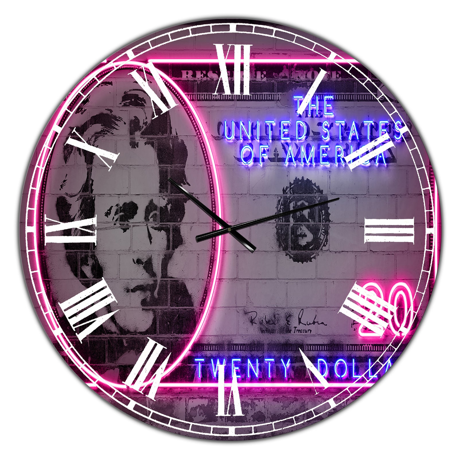 20 dollars - Oversized Modern Wall Clock