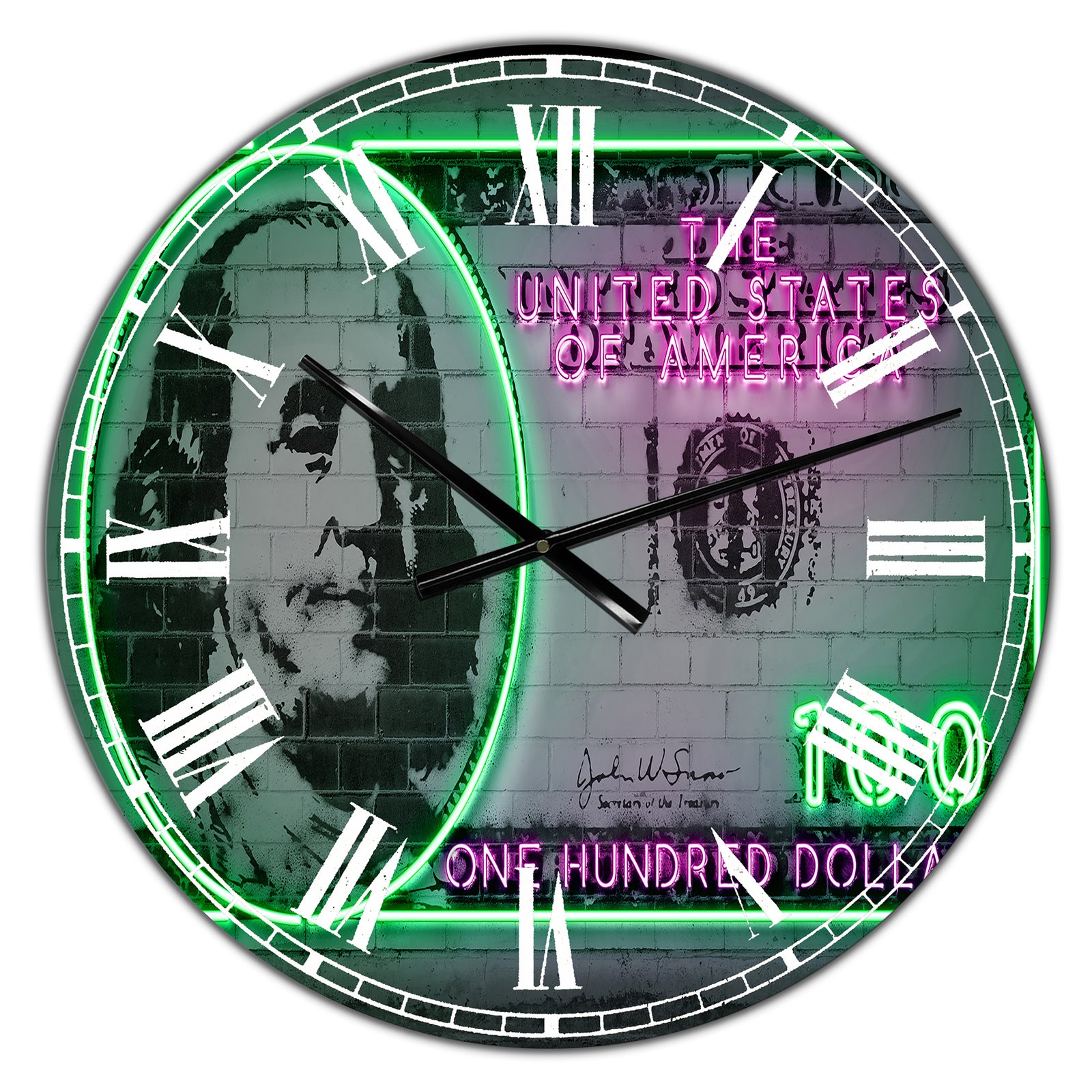 100 dollars - Large Modern Wall Clock
