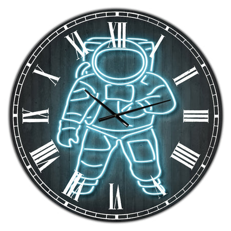 Neon Astronaut - Oversized Modern Wall Clock
