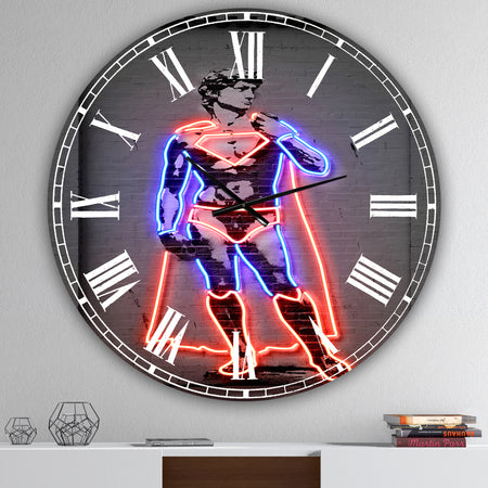 David Michelangelo Superman - Large Modern Wall Clock
