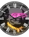 Benjamin Franklin Neon Rap - Large Modern Wall Clock