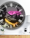 Benjamin Franklin Neon Rap - Large Modern Wall Clock