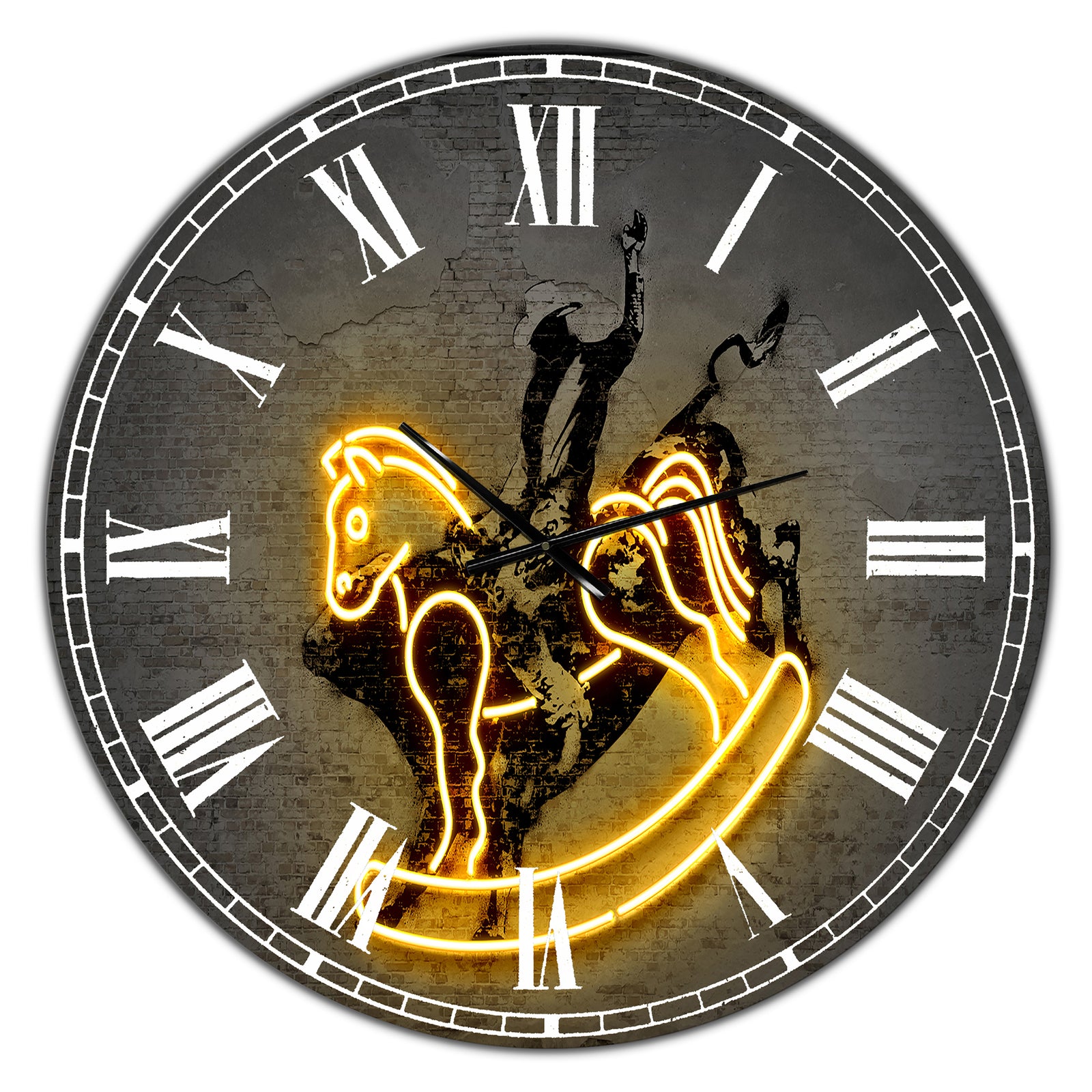 Neon Rodeo Horse - Oversized Modern Wall Clock