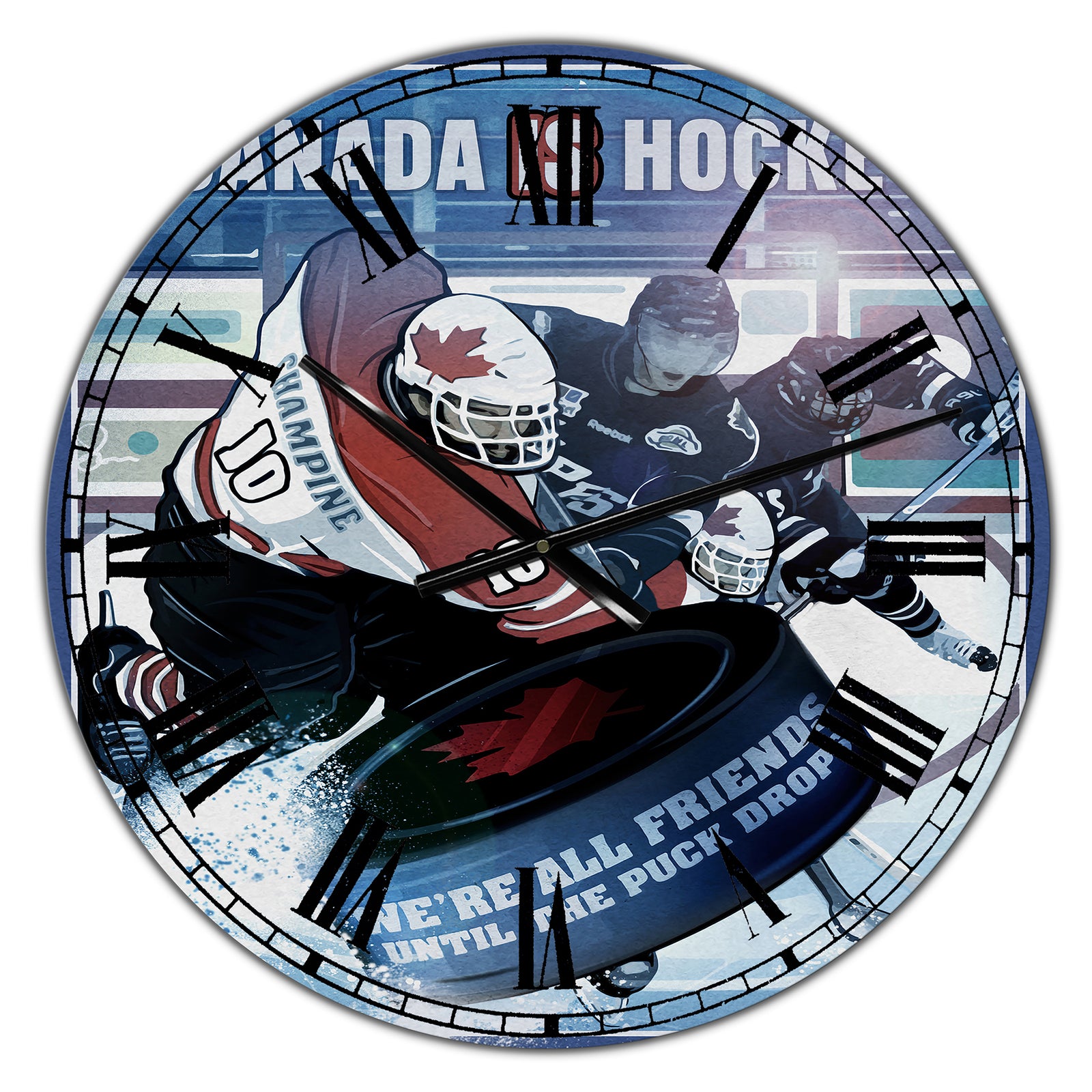 Canada is Hockey - Traditional Wall Clock