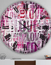 Grunge Love Square - Oversized Cottage Wall Clock