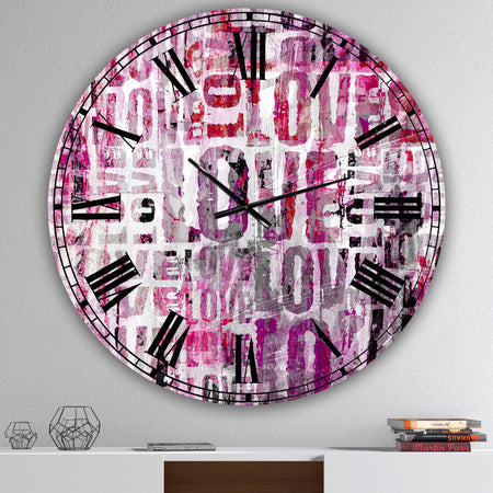 Grunge Love Square - Oversized Cottage Wall Clock