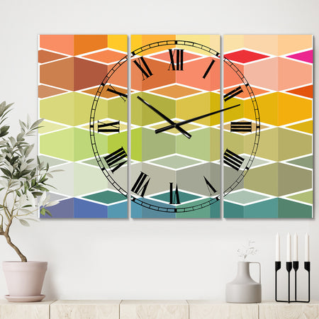 Flanneur (Square) - Oversized Mid-Century Wall Clock - 3 Panels