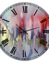 Chinook Composition of Red Blue And Yellow - Oversized Modern Wall Clock
