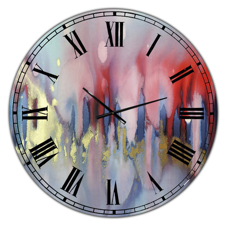 Chinook Composition of Red Blue And Yellow - Oversized Modern Wall Clock