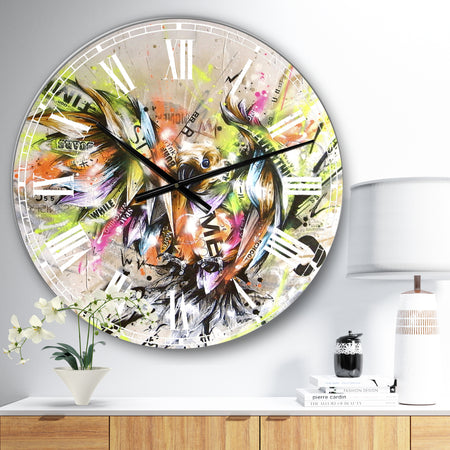 Street Art Graffiti Bird - Large Modern Wall Clock