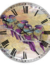 Purple Parrots - Oversized Cottage Wall Clock