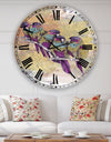 Purple Parrots - Oversized Cottage Wall Clock