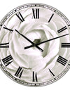 White Rannunculus Close up - Large Cottage Wall Clock