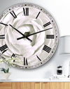 White Rannunculus Close up - Large Cottage Wall Clock