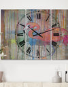 Flamingo I - Large Cottage Wall Clock - 3 Panels