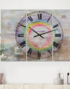 Rainbow Reflect Mood - Oversized Cottage Wall Clock - 3 Panels