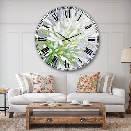 Flower Cleome Splash II - Traditional Floral Oversized Wall CLock