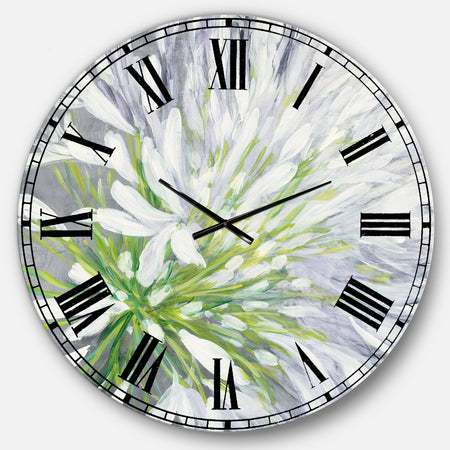 Flower Cleome Splash II - Traditional Floral Oversized Wall CLock