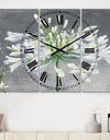 Flower Cleome Splash I - Cottage 3 Panels Oversized Wall CLock