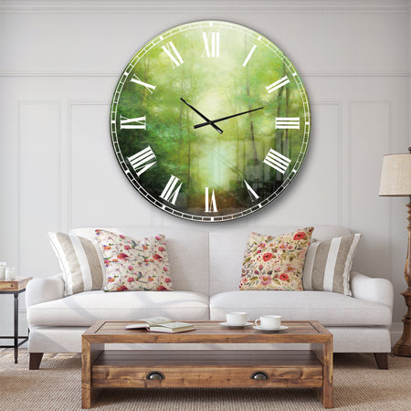 Into the Clearing Forest - Traditional Landscape Large Wall CLock