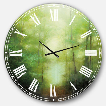Into the Clearing Forest - Traditional Landscape Large Wall CLock