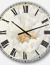 White Serene Peony - Cottage Large Wall CLock