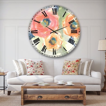 Multicolor Buttercup II - Cottage Oversized Wall CLock