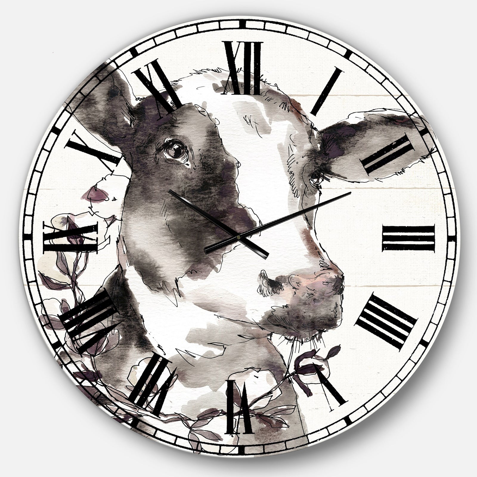 Cow Portrait Country Life - Wildlife Large Wall CLock