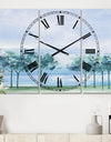 Tree Across the Lake - Cottage 3 Panels Large Wall CLock