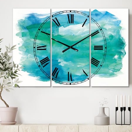 Sea Glass - Cottage 3 Panels Large Wall CLock