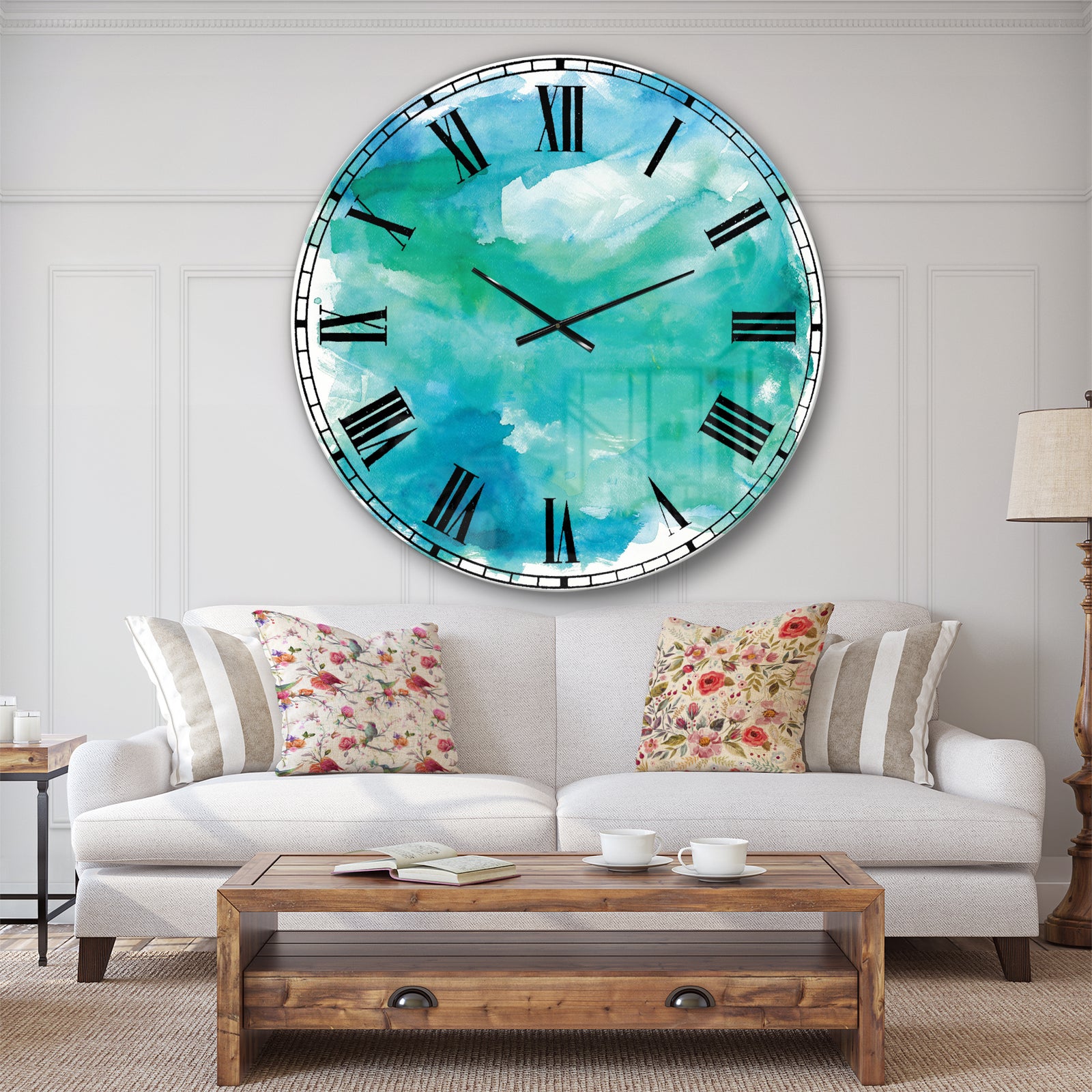 Sea Glass - Traditional Large Wall CLock