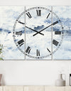 Blue Wipe Out - Cottage 3 Panels Oversized Wall CLock