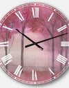 Pink Forest - Traditional Landscape Large Wall CLock