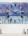 Evening Serenade II - Cottage 3 Panels Oversized Wall CLock