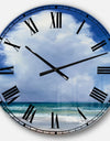 Porch & Den Beach Clouds II - Coastal Landscape Oversized Metal Clock
