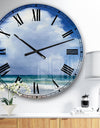Porch & Den Beach Clouds II - Coastal Landscape Oversized Metal Clock
