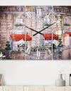 Love in Paris II - Cottage 3 Panels Oversized Wall CLock