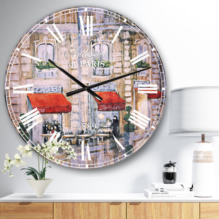 Love in Paris II - Romantic French Country Large Wall CLock