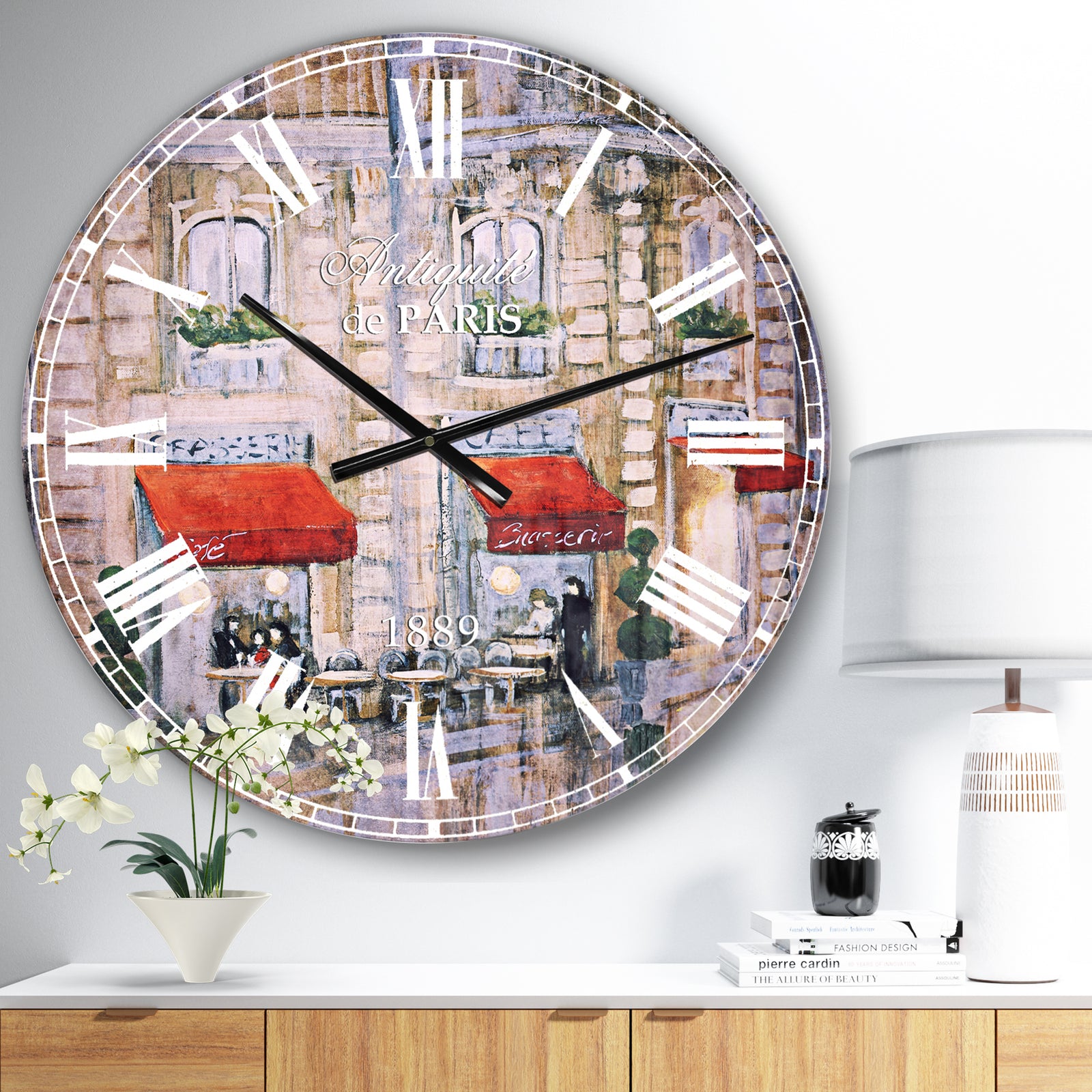 Love in Paris II - Romantic French Country Large Wall CLock