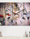 Love in Paris III - Cottage 3 Panels Oversized Wall CLock