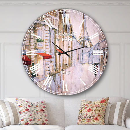 Love in Paris III - Romantic French Country Large Wall CLock
