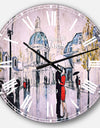 Love in Paris I - Romantic French Country Large Wall CLock