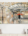 Love in Paris IV - Cottage 3 Panels Large Wall CLock